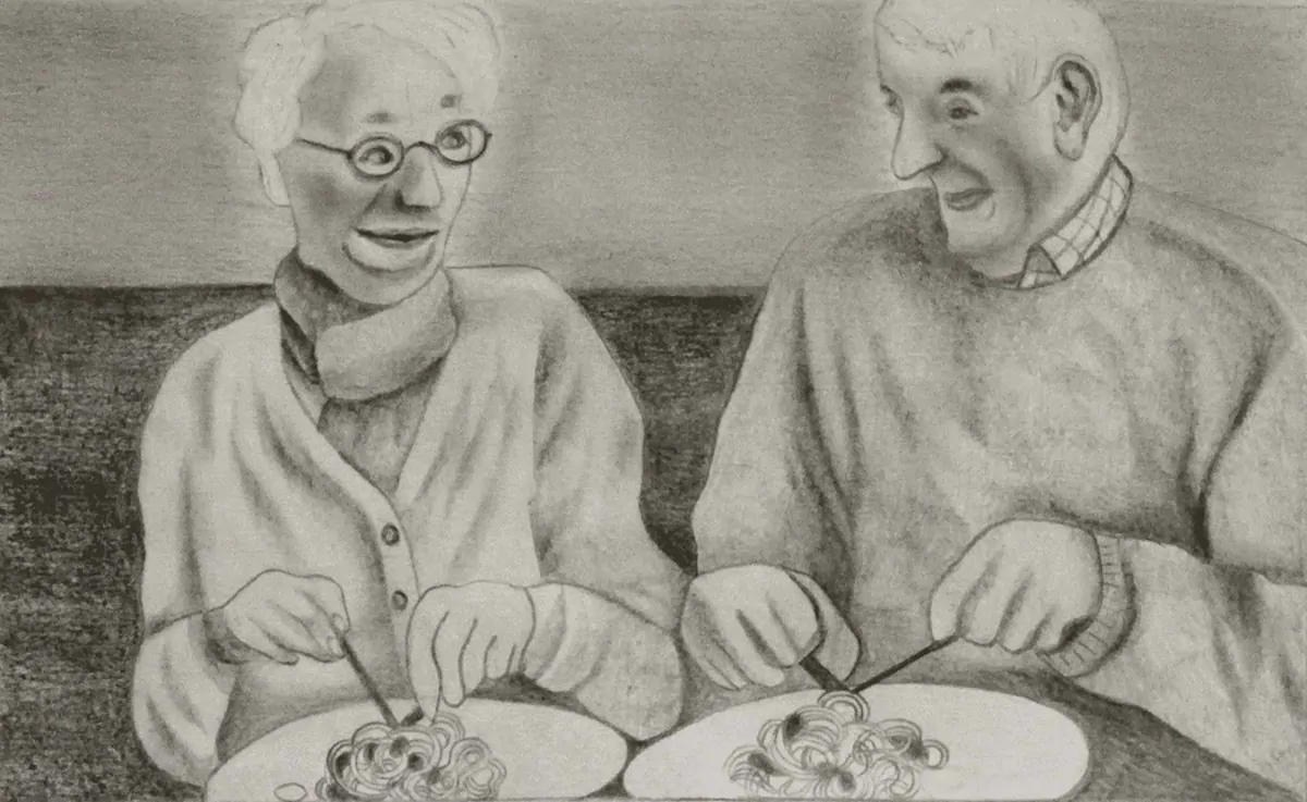 Alte Leute beim Essen 