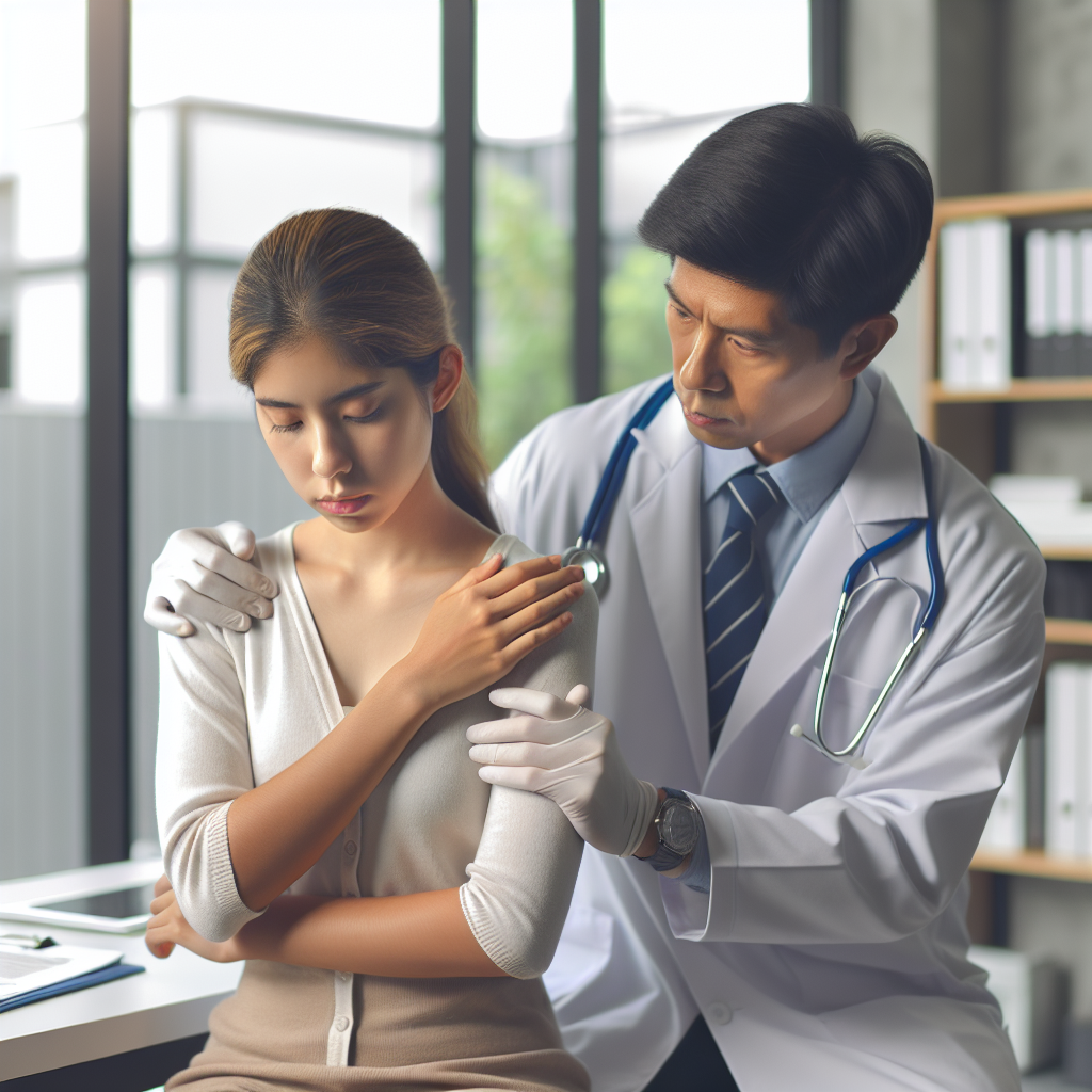 پزشکی در حال بررسی بیمار مبتلا به aHUS با علائم مختلف مانند خستگی و پوست رنگ پریده.